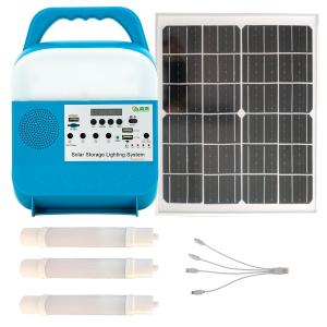 China Mini Portable Solar Power Light Kits With 3 LED Radio For Africa Rural on sale