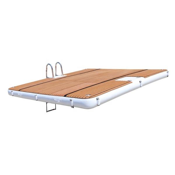 Cheap Inflatable Dock Deck Inflatable Floating Platform OEM ODM Drop Stitch DWF Material Water Floating Air Pontoon Inflatable for sale