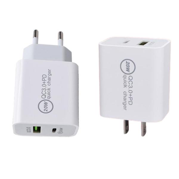 Cheap 5V 4A QC3.0 Dual USB Plug Adapter PD 20W Quick Charge Plug for sale