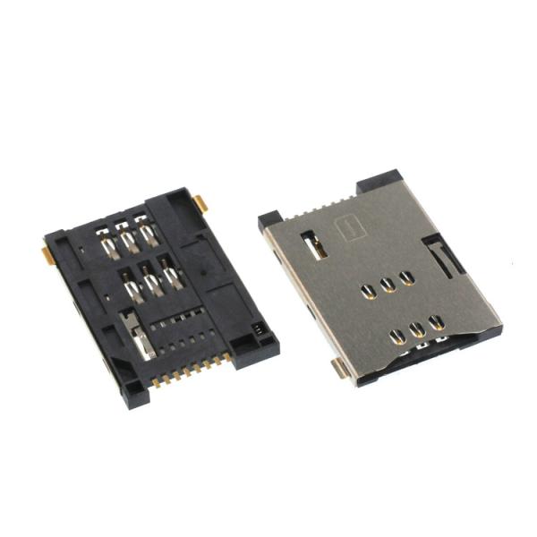 Cheap 2.2mm Height Micro Sim Card Connector Sockets 8 Pin Push Extended Type for sale