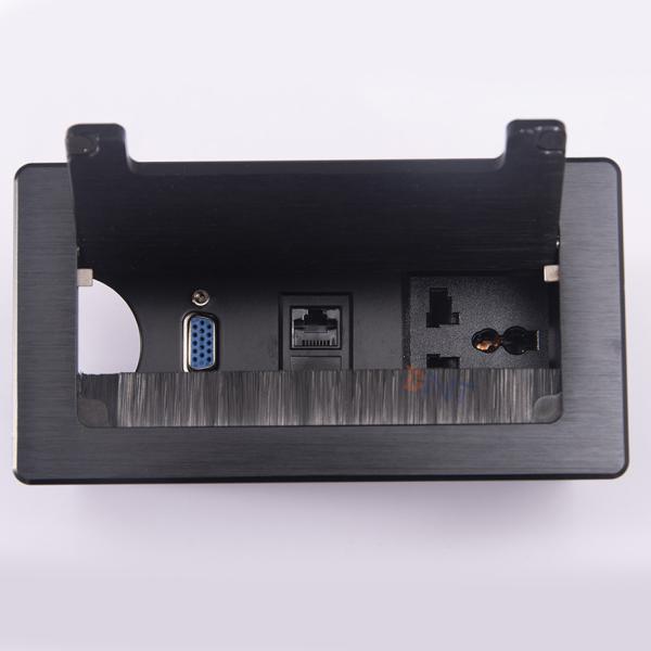 Cheap Office Aluminum Alloy Electric Table Socket Outlet Box Cable Management for sale