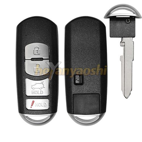 Cheap Mazda 4 Buttons Smart Key Shell with Emergency Key Insert for sale