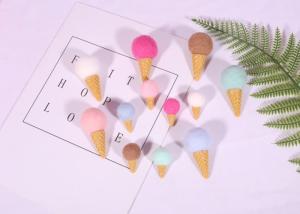 Best 6.5 Cm Cute Pattern Wool Felt Balls Round Ice Cream Cone For Photo Prop wholesale