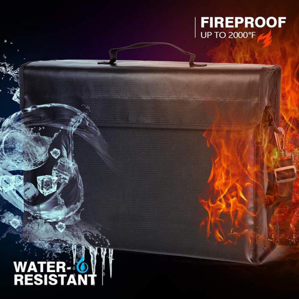Cheap Durable Fireproof Bag , Large Fire And Water Resistant Document Bag for sale