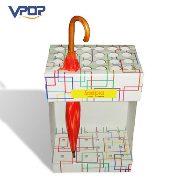 Cheap Custom Square Cardboard POS Displays , Durable Umbrella Cardboard Display Racks for sale