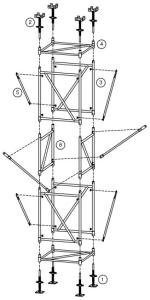 Scaffold frame system. Simple installation. Convenient mobile. Good bearing