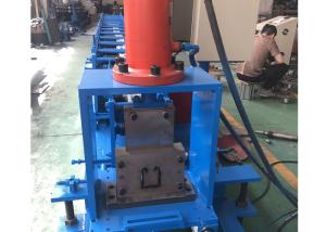 Post Cutting Shutter Door Rail Roll Forming Machine , C Profile Rail Forming Machine With 12 Months