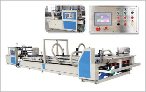 Cheap Automatic Folder Gluer, Corrugated Carton Box Folding + Gluing, inline Strapping as option for sale