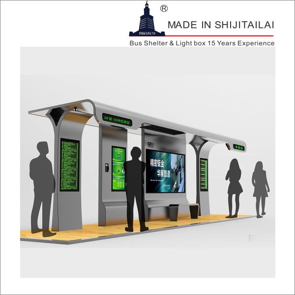 Cheap Passagers Waiting L8700mm 2500nit Solar Bus Stop for sale