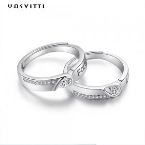 Best Hypoallergenic Zircon Diamond Ring 0.21cm 1.9g Couple Wedding Ring wholesale