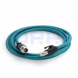 China M12 Flexible Ethernet Cable , X-Coded 8 Pole to RJ45 Gigabit Ethernet Interface Cat6 Shielded Cable on sale