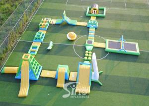 China 30x28m giant inflatable floating water island for summer water parties use on sale