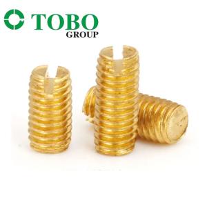 TOBO M4 M5 M6 Brass Slotted Set Screw With Flat Point Din551