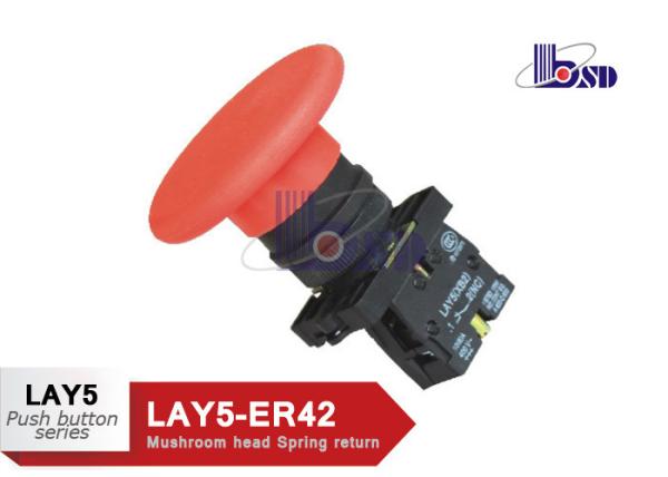 Cheap Waterproof Emergency Stop Push Button Switch / Emergency Off Switch for sale