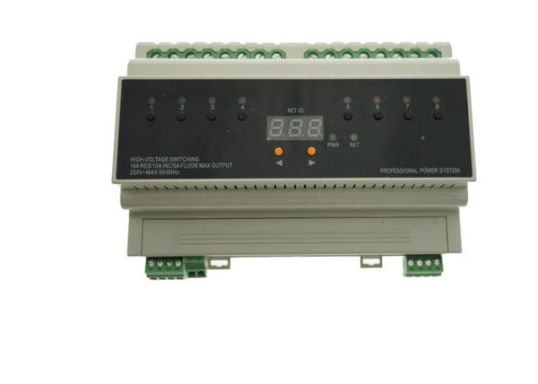 Cheap DALI 8 Channels Interior Lamp Control Module , 16A Switch Execution Lighting Control Panel for sale