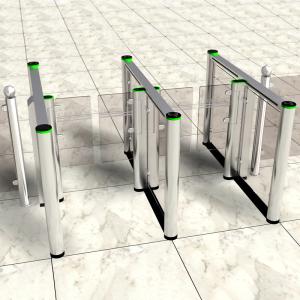 China Glass Fastlane Turnstile Barcode Scanner / Card Reader Security Turnstile Gate on sale