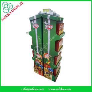 China pop custom retail packaging display template paper store stand Promotion cardboard cabinet shelf for gift on sale