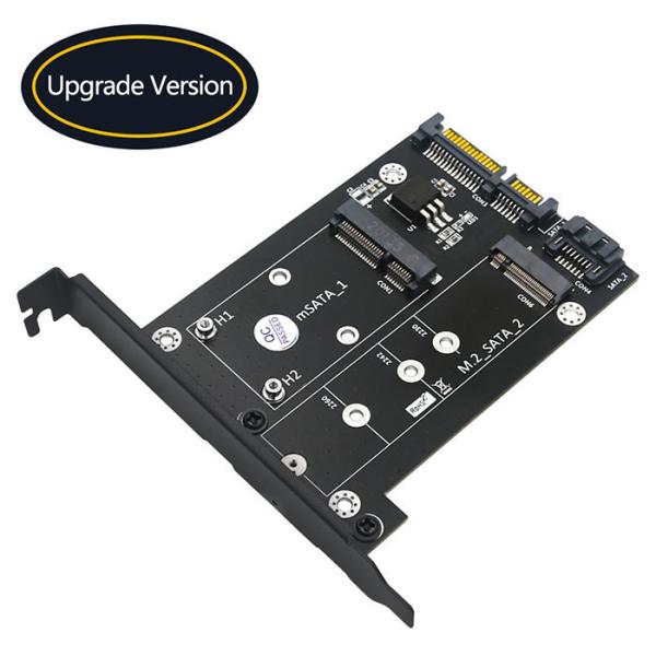 Cheap 2 In 1 MSATA / M.2 NGFF SSD To Dual SATA3  Adapter With Full Height Profile Bracket for sale