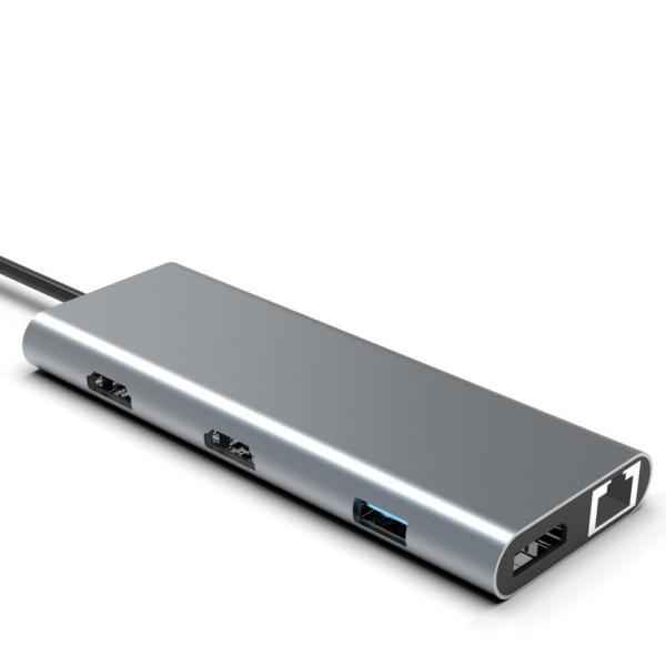 Cheap Type C USB Hub Ethernet Docking Station Expand Macbook Connectivity gray for for laptop for sale