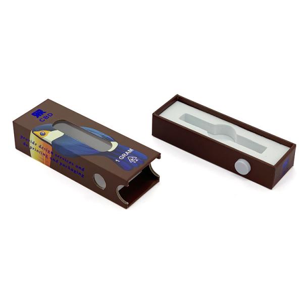 Cheap Foiling Custom Slider Box Vape Cartridges Packaging With Display Window for sale