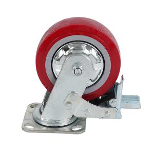 Best Customization 4inch 5inch 6inch 8inch Heavy Duty Industry Red PU PVC Swivel Casters Wheels wholesale