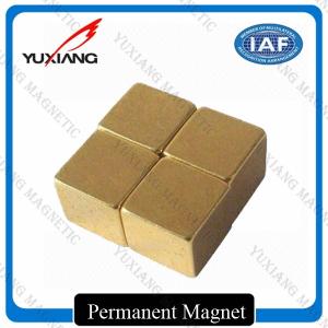 Best 5*5*5mm Magic Neodymium Permanent Magnets Cube Gold Coating / Plating wholesale