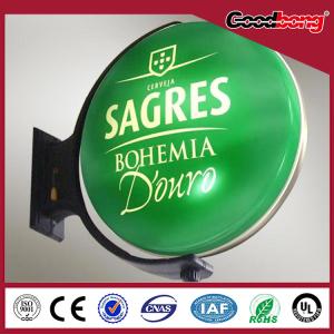 Best Round store name LED illuminated rotating light box wholesale