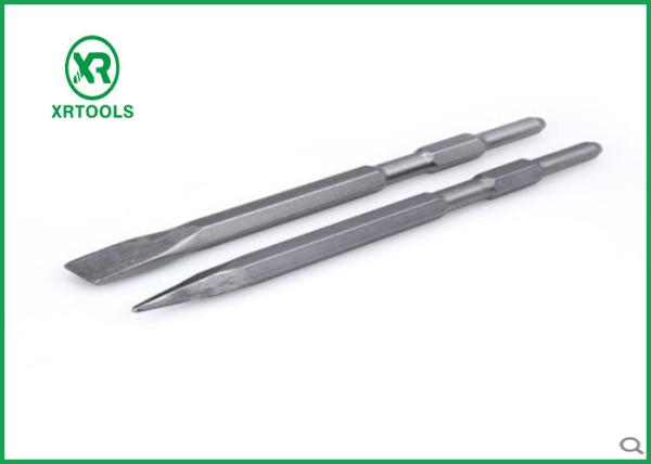 Cheap Hexagonal Shank Electric Masonry Chisel , 17 * 400mm Diamond Point Chisel for sale