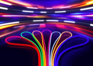 120Degree Beam Angle Dome Silicone Flex Neon Light , 12/24Volt RGB Color Changing