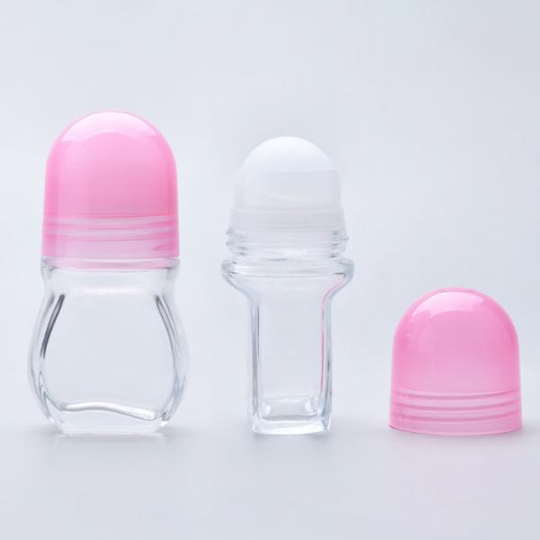 Cheap Clear Transparent Empty Glass Rollerball Bottles With Plastic Roller Ball for sale