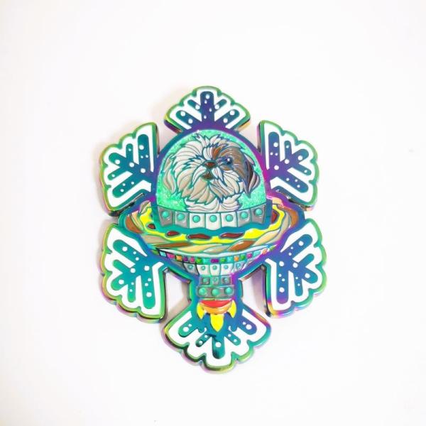 Cheap Zinc Alloy Die Cast Custom Soft Enamel Pins With Rainbow Finish Snowflake Lapel Pins for sale