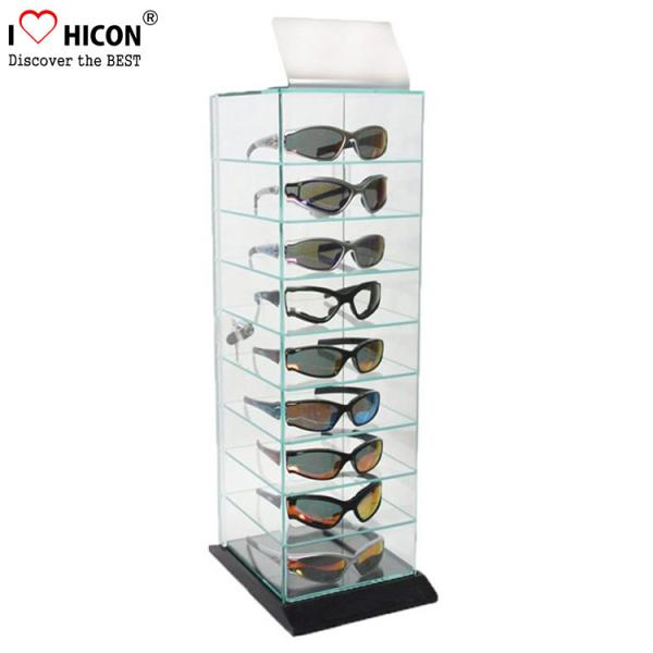 Cheap Lockable Revolving Sunglasses Display Case 8 Tier Customized for sale