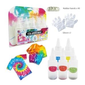 China 5 colors tie dye kits china supplier DIY Handmade Project for Kids and Adults Craft Arts Gathering Festival Party on sale