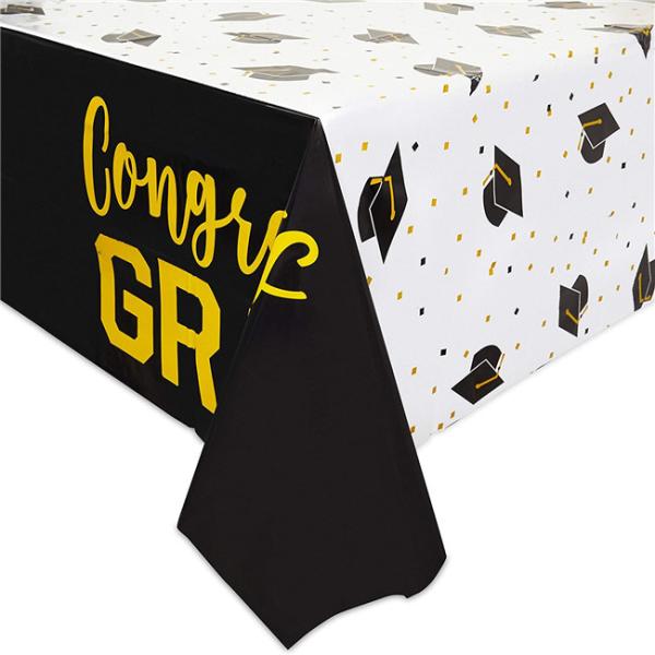 Cheap PEVA Gravure Printing Graduation Party Tablecloth Oilproof Rectangle for sale