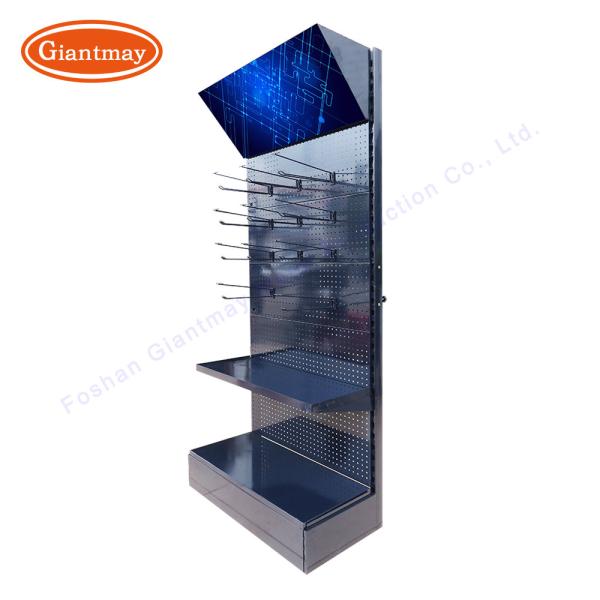 Cheap Power Tool Hardware Shop Pegboard Floor Rack Free Standing Display Stand Metal for sale