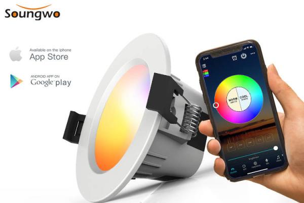Cheap 5W Smart Bluetooth Mesh LED Bulb RGBCW Floodlight Voice Control for sale