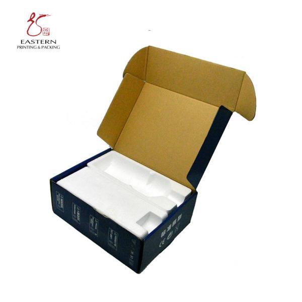 Cheap Bulb Packaging Offset Printing Corrugated Cardboard Shipping Boxes With Foam Insert for sale