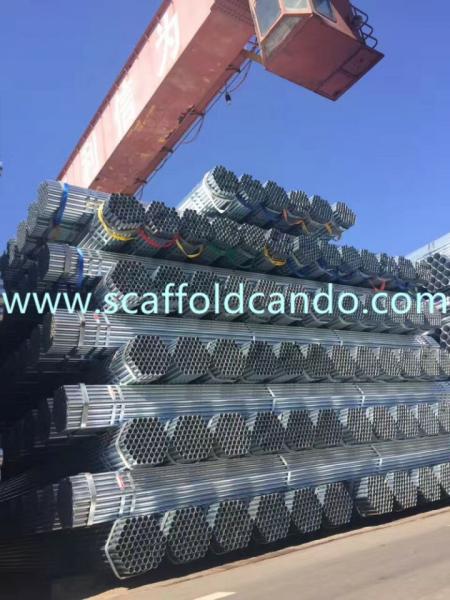Cheap 70 microns Hot dipped galvanized pipe, HDG scaffolding steel pipe, BS 1139 EN 39 48.3mm,3.0mm, 3.2mm, 3.25mmT with 6ML for sale