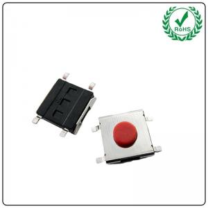 China 6x6mm Micro Red Push Button 4 Pin SMT Tact Switch , 6.2x6.2mm On Off Tactile Switch on sale
