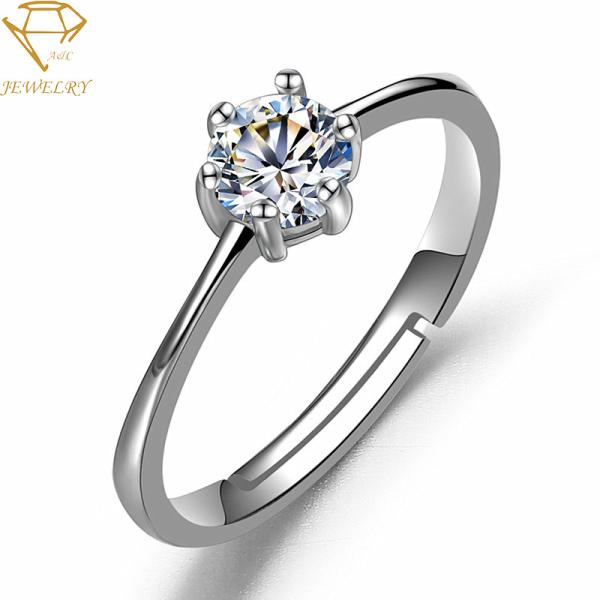 Cheap Rhodium Plating 925 Sterling Silver Diamond Ring Pave Setting for sale