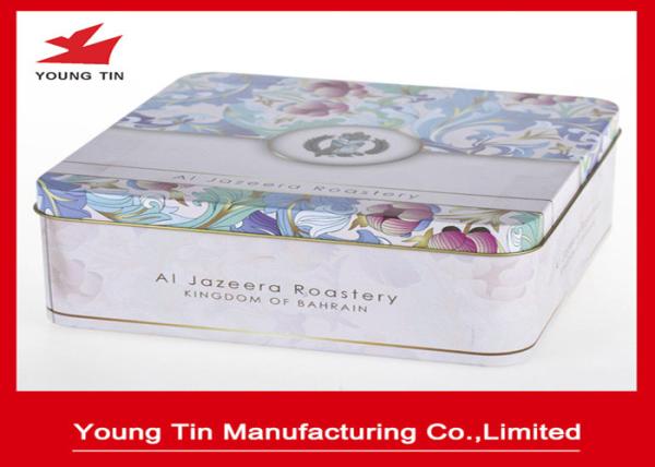 Cheap Custom Tinplate Material CMYK Printing Square Biscuit / Cookie Tin Box ISO 9001 Certification for sale