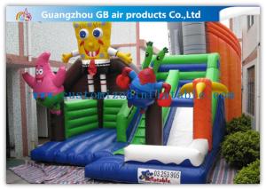 China Cartoon Theme Funny Inflatable Bouncy Castle Slide Spongebob for Boys / Girls on sale