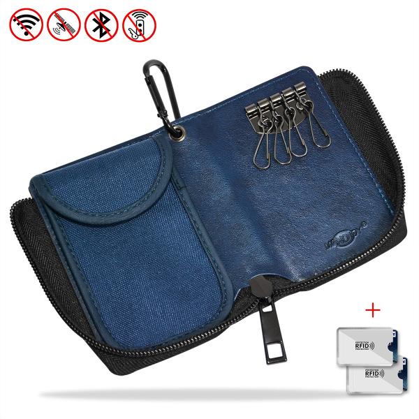 Cheap Faraday RFID Blocker Pouch Key Holder Wallet 3 In 1 Block Radio Signals for sale