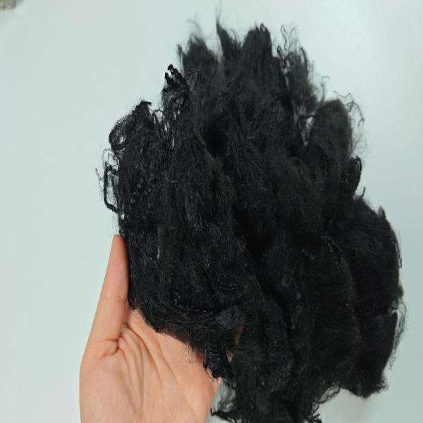 Cheap Recycled Black PP Fiber 3D*76mm Polypropylene Staple Fiber For Non-Woven for sale