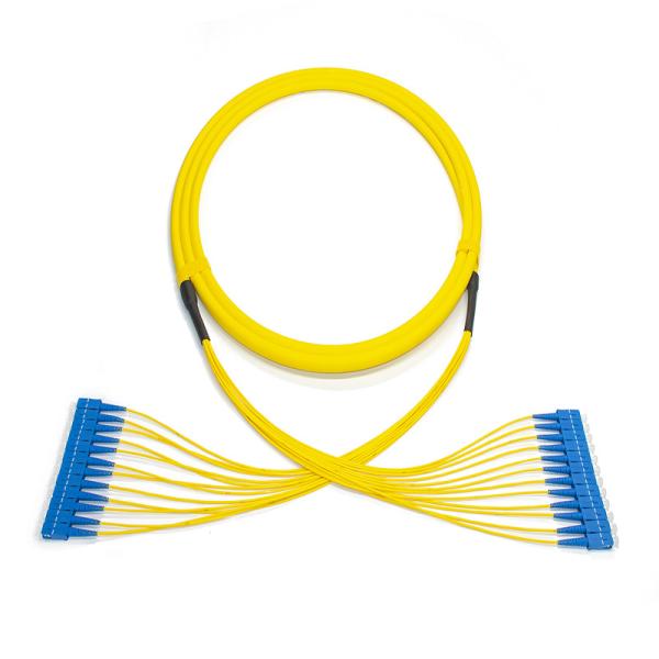 Cheap 12cores SC UPC To SC UPC Fiber Optic Pre Terminated patch cord Single Mode G657A1 for sale