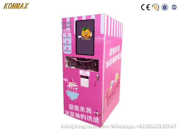 Cheap 24 Hours Wireless Outdoor Ice Cream Softy Vending Machine Automatic Cleaning for sale