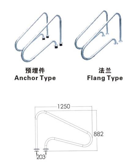 Cheap Surface Polished 1.0mm SS304 swimming pool grab handles for sale