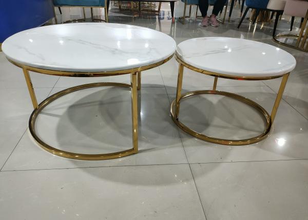 Cheap Space Saving 80cm 60cm Round Marble Top Coffee Table for sale