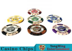 Best 14g Custom Clay Poker Chips With Mette Sticker 3.4mm Thickness wholesale