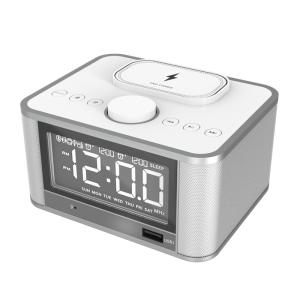 China QI Charging 5W Bluetooth 4.2 Alarm Clock Speaker dock on sale